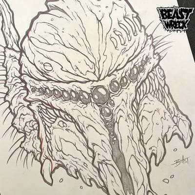 Boba fett monster helmet pencil art - Thumbnail 1