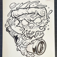 PIZZA 'N' BEER ink art - Thumbnail 1