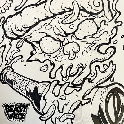 Pizza 'n' beer ink art - Thumbnail 2