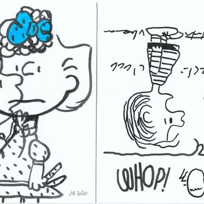 Diptych drawing by judas arrieta  "isn’t he the cutest thing?"  - Thumbnail 1