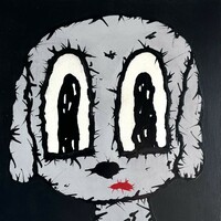 🐶 Diptych Painting "Glow in the dark eyes" by Celipe Perroloco - Thumbnail 2