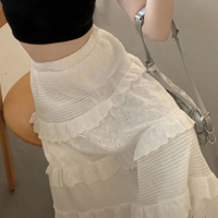 Boho Chic White Ruffled Skirt - Thumbnail 2