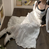 Boho Chic White Ruffled Skirt - Thumbnail 4