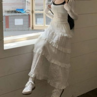 Boho Chic White Ruffled Skirt - Thumbnail 7