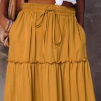 Vintage Boho Ruffle Pleated Skirts - Thumbnail 2