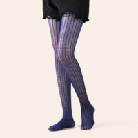 Gothic Harajuku Blue Transparent Mesh Pantyhose - Thumbnail 3