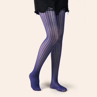 Gothic Harajuku Blue Transparent Mesh Pantyhose