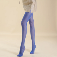 Beautiful  Blue Shiny Stockings Pantyhose Tights  - Thumbnail 3