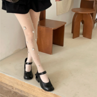 Crystals Black Sexy Pantyhose Women's Stockings - Thumbnail 8