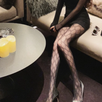 Black Leggings Lace Mesh Stocking - Thumbnail 3