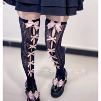 JK Kawaii Lace Stockings Bow Knot Socks - Thumbnail 2