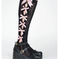 JK Kawaii Lace Stockings Bow Knot Socks - Thumbnail 4
