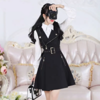Summer British Fashion Black Gothic Punk Dress - Thumbnail 4