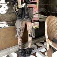 Gothic Punk Spider Web Stockings - Thumbnail 3