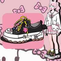 Colorful Lace Cute Kitty Canvas Shoes - Thumbnail 4