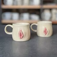 Espresso cups 160 ml. handmade ceramic stylish gift - Thumbnail 1