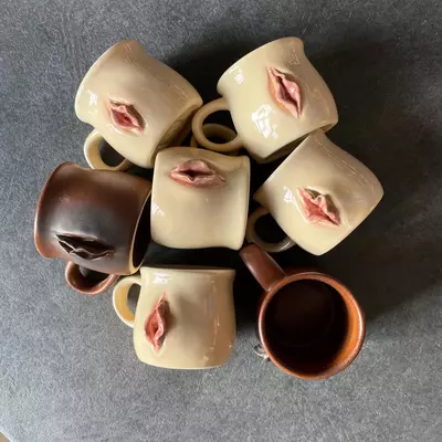 Sculpted yoni espresso cup | mini yoni mug for coffee lovers | empowering ceramic art