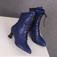British Style Lace up Ankle Boots - Thumbnail 1