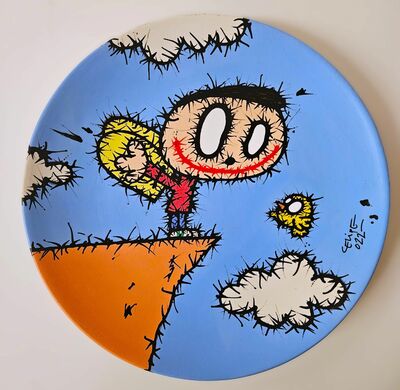 Ceramic Plate "Flying Lessons II"  by CELIPE PERROLOCO 