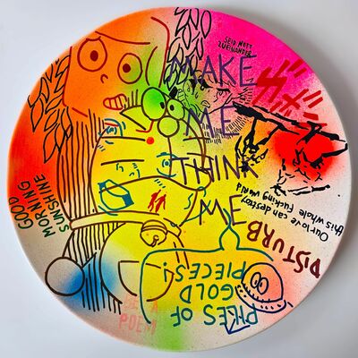 Ceramic Plate: "PILES OF GOLD" by JUDAS ARRIETA