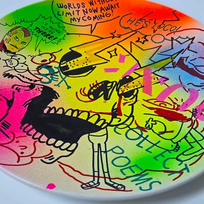 Ceramic plate: "skull" by judas arrieta