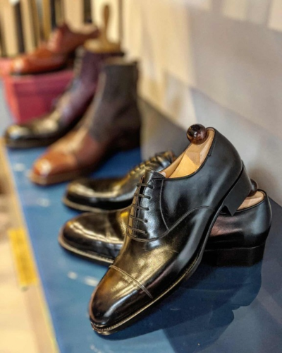 Handmade Men Black Calf Leather Formal Oxford Lace up Dress Shoes