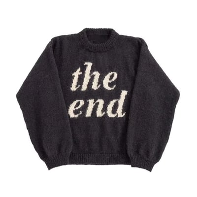 "the end" knitted sweater