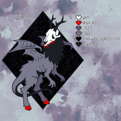 Jersey devil skull pin