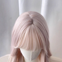 Light Pink Long Curly Wig  - Thumbnail 3