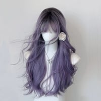 Purple Grey Mixed Gradient Curly Wig  - Thumbnail 3