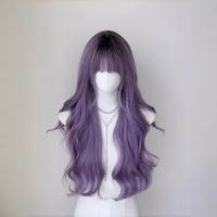 Purple Grey Mixed Gradient Curly Wig  - Thumbnail 5