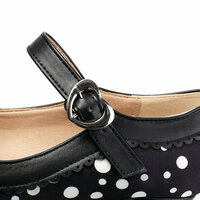 Retro Polka Dots Mary Jane Heeled Shoes - Thumbnail 7