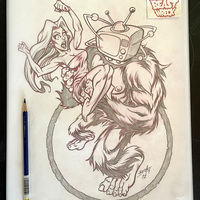 ROBOT MONSTER pencil artwork - Thumbnail 1