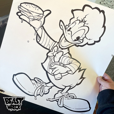 RONALD MCDONALD DUCK ink art