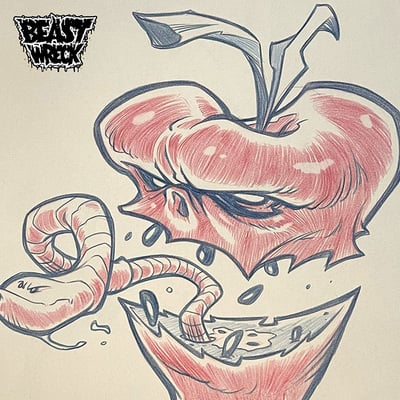 Rotten apple pencil artwork - Thumbnail 2