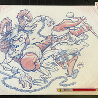 SANTA VS KRAMPUS '21 FINAL PENCIL or ROUGH art - Thumbnail 1