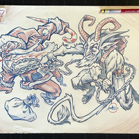 SANTA VS KRAMPUS '22 FINAL PENCIL or ROUGH art - Thumbnail 1