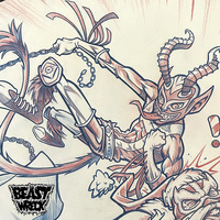 LUCHADOR SANTA VS KRAMPUS '23 pencil art - Thumbnail 1