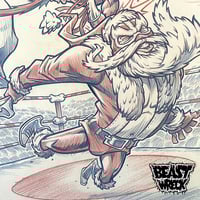 LUCHADOR SANTA VS KRAMPUS '23 pencil art - Thumbnail 2