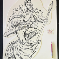 SHE-SPARTAN ink artwork - Thumbnail 1