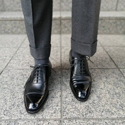 Handmade Mens Black Calf Leather Dress Shoes