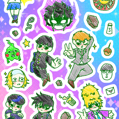 Mob psycho 100 sticker sheet