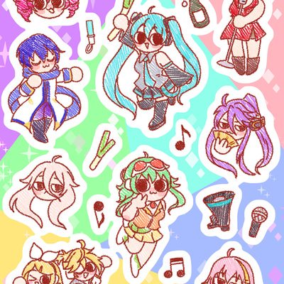 Vocaloid sticker sheet