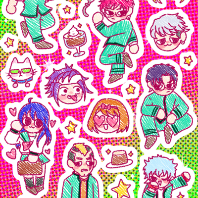 Saiki k sticker sheet