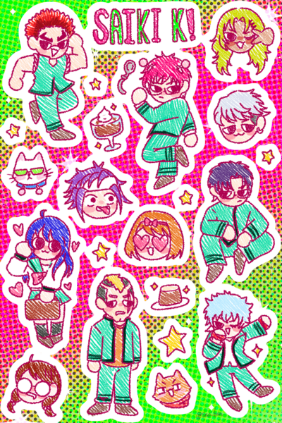 Saiki K Sticker Sheet