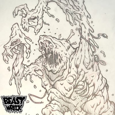 Sludge monster pencil artwork - Thumbnail 1
