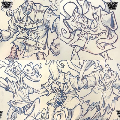 Various shirt-monsters pencil art - Thumbnail 2