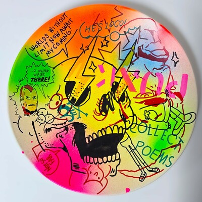 Ceramic plate: "skull" by judas arrieta