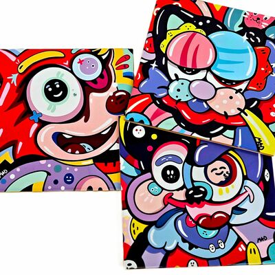 Set ceramic tile "mousymouse, luckylix & zenone" by maddalena (mad) 