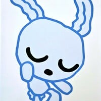 Set Ceramic Tile "Pink & Blue Bunny" Art by Celipe Perroloco - Thumbnail 1